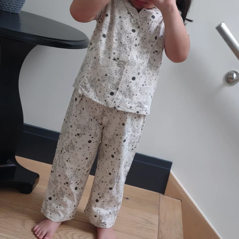 Kids Star Pajama Set - Soft Short Sleeve Top & Pants